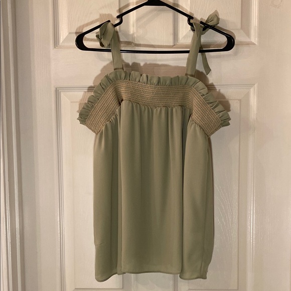 Cato Olive Green Ruffle Blouse NWTs - Picture 4 of 12